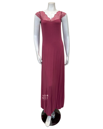 Oh! Zuza 4007 Strawberry Lace Sheer Back Nightgown myselflingerie.com